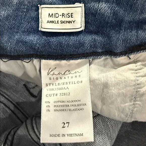 KanCan Mid-Rise Ankle Skinny Blue Distressed Jeans - Picture 9 of 9